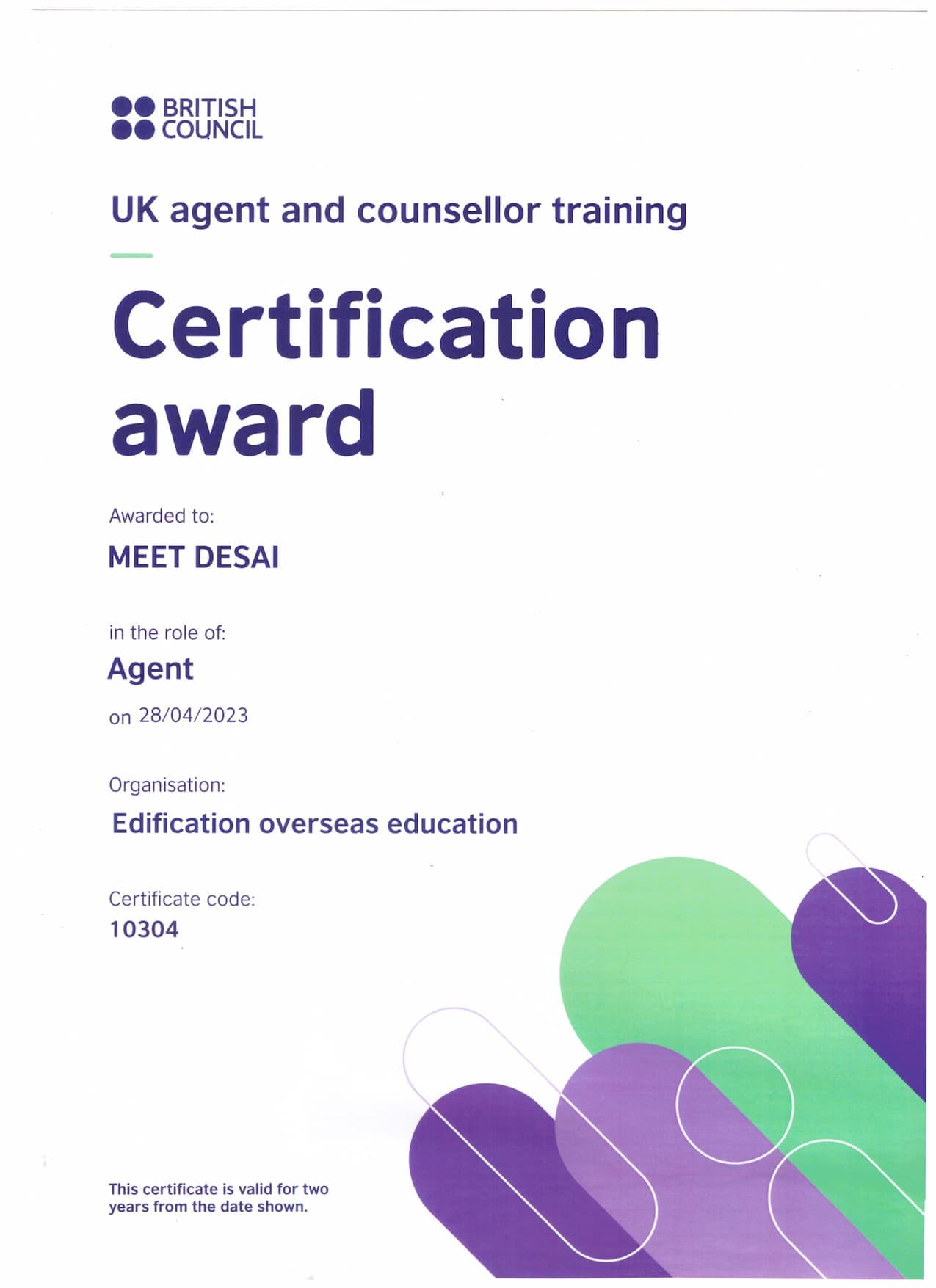 UK Agent & Counsellor